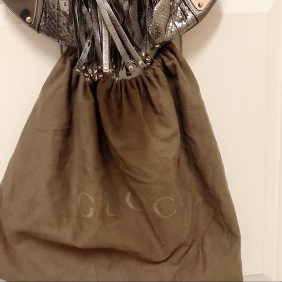 Gucci Indy Metallic Med Babouska Leather Hobo Bag - Picture 3 of 5